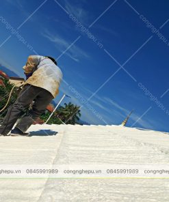 thi công phun pu foam, cách nhiệt mái nhà
